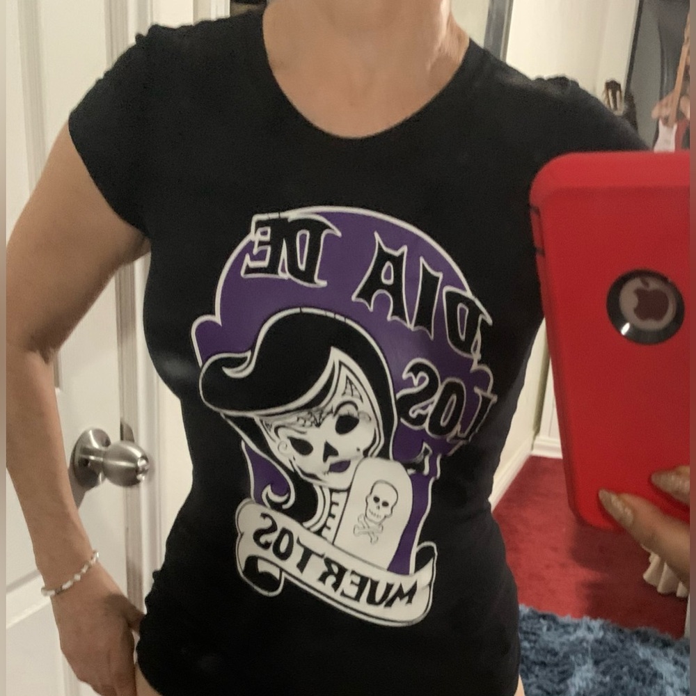 Black and Purple Dia de los Muertos T-Shirt